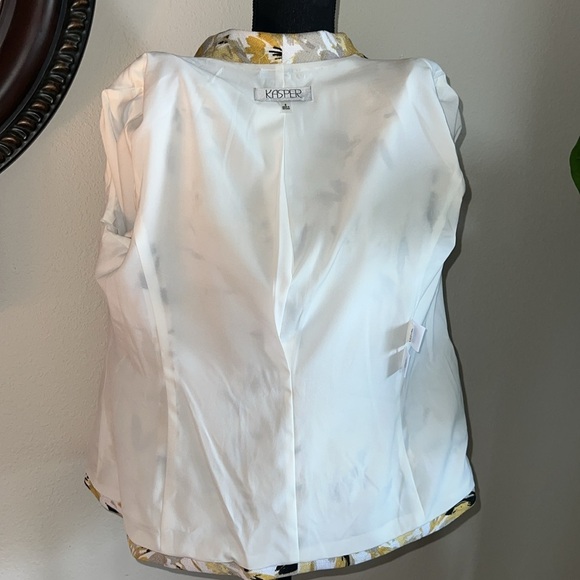 KASPER Women’s Botanical Floral Printed Shawl Collar Jacket Roughed Sleeves 8 - Picture 10 of 16